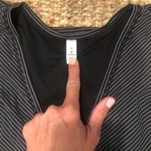 Lululemon Black/Grey Stripe Circuit Crusher Top